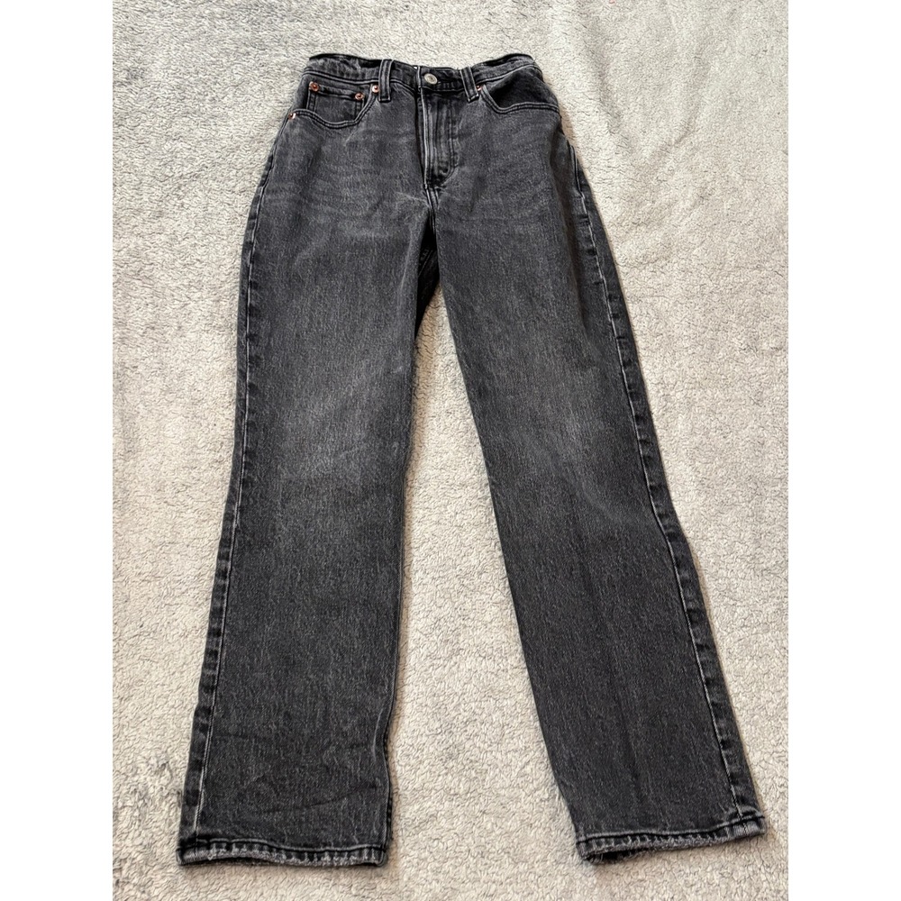 Abercrombie & Fitch Curve Love 90s Straight Ultra High Rise Jeans Black 23 000XS